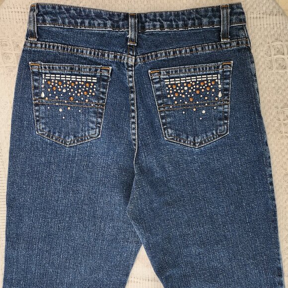 Rhinestone Embellished Blue Jeans for Ladies & Young Adults - Picture 6 of 8